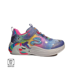 ) Lights: Unicorn Dreams | Blue/Multi | Childrens Light Up Trainers - 1.5 (Children's