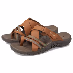 Skechers Women's Reggae-Sunday Stroll Flip-Flop  Brown  8.5