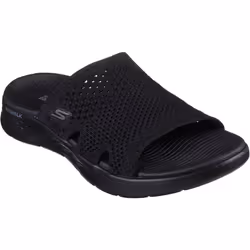 ) Skechers GO WALK Flex Elation Polyester Women's Black Sandals - Black, 6 (Adults'