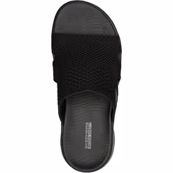 ) Skechers GO WALK Flex Elation Polyester Women's Black Sandals - Black, 6 (Adults'