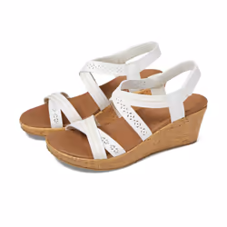 Skechers Women's Beverlee-Delicate Glow Wedge Sandal  White  11