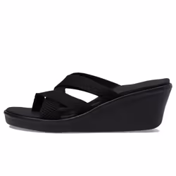 Skechers Women's Rumble ON-Heat Maze Wedge Sandal Black/Black 8