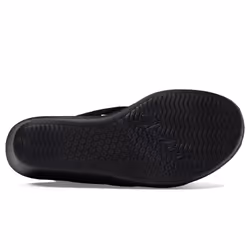 Skechers Women's Rumble ON-Heat Maze Wedge Sandal  Black/Black  8