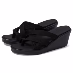 Skechers Women's Rumble ON-Heat Maze Wedge Sandal  Black/Black  8