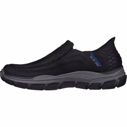 ) Skechers Respected Elgin Leather Men's Black Moccasins Shoes - Black, 6 (Adults'
