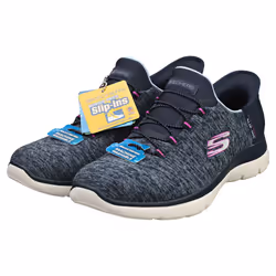 Skechers Summits Vegan Womens Fashion Trainers in Navy Purple - 3 UK - Additional view 5