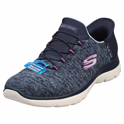 Skechers Summits Vegan Womens Fashion Trainers in Navy Purple - 4 UK - 4