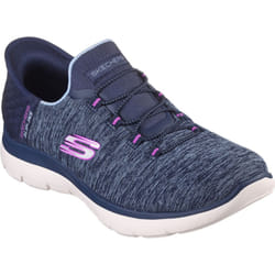 ) Skechers Summits Dazzling Haze Textile Women's Navy/Purple Trainers - Blue, 7 (Adults'
