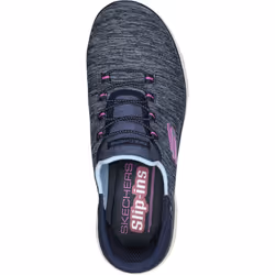 ) Skechers Summits Dazzling Haze Textile Women's Navy/Purple Trainers - Blue, 7 (Adults'