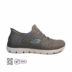 ) Slip-ins: Summits - Dazzling Haze | Grey/Mint | Womens Slip On Trainers - 7 (Adults'