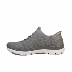 ) Slip-ins: Summits - Dazzling Haze | Grey/Mint | Womens Slip On Trainers - 7 (Adults'