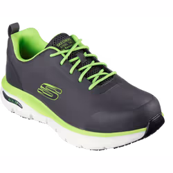 Skechers Safety Trainers Steel Safety Toe S3 SRC Breathable Arch-Fit Ringstap - 8UK /42EU /9US, Grey/Lime