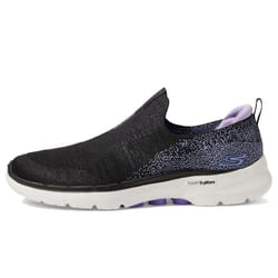 Skechers Women's GO Walk 6-Glimmering Sneaker  Black/Lavender  9.5