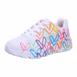 Skechers Kids Girls Street Uno Lite-Spread The Love Sneaker  White/Min