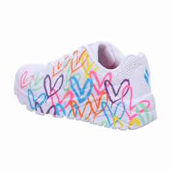 Skechers Kids Girls Street Uno Lite-Spread The Love Sneaker  White/Min