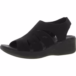 Skechers Women's PIER-LITE-Memory Maker Wedge Sandal  Black/Black  8
