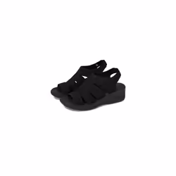 Skechers Women's PIER-LITE-Memory Maker Wedge Sandal  Black/Black  8