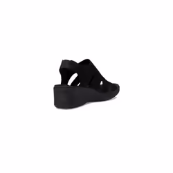 Skechers Women's PIER-LITE-Memory Maker Wedge Sandal  Black/Black  8