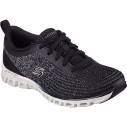 ) Skechers Glide-Step Head Start Textile Women's Black Trainers - Black, 4 (Adults'