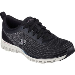 ) Skechers Glide-Step Head Start Textile Women's Black Trainers - Black, 8 (Adults'