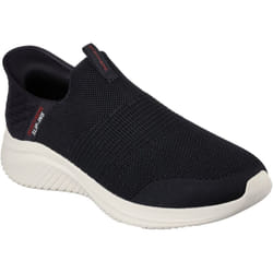 ) Skechers Ultra Flex 3.0 Smooth Step Polyester Men's Black Trainers - Black, 8 (Adults'