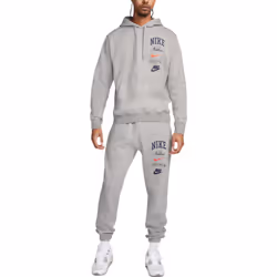 NIKE FN2635 Mens Fleece Hoodie Sweat - Grey, S