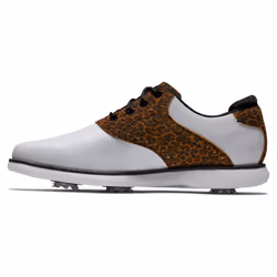 FootJoy Women's Traditions Golf Shoe  White/Leopard  8.5