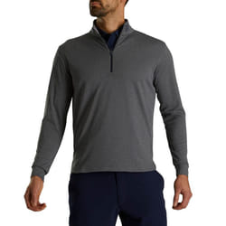 Footjoy Mens HYPR Moisture Wicking UV Protection Midlayer Sweater - L, Heather Grey