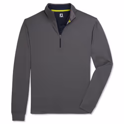 Footjoy Mens HYPR Moisture Wicking UV Protection Midlayer Sweater - L, Heather Grey