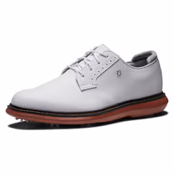 FootJoy Men's Traditions Blucher Golf Shoe White/Brick 10.5
