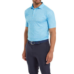 FootJoy Mens 2024 19th Hole Four Way Stretch Moisture Wicking Golf Polo Shirt - XXL, Blue Sky