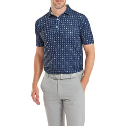 FootJoy Mens 2024 19th Hole Four Way Stretch Moisture Wicking Golf Polo Shirt - M, Navy