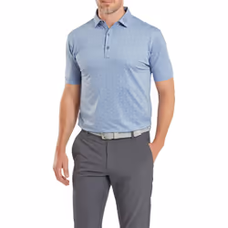 FootJoy Mens 2024 Painted Floral Pattern Four Way Stretch Golf Polo Shirt - XXL, Storm