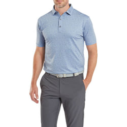 FootJoy Mens 2024 Painted Floral Pattern Four Way Stretch Golf Polo Shirt - XXL, Storm