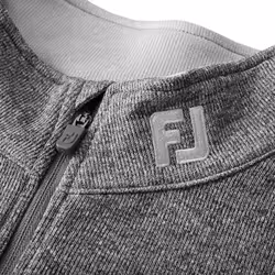Footjoy Mens Inset Stripe Midlayer Stretch Wicking Golf Sweater - S, Heather Grey