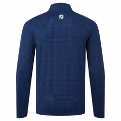 FootJoy Mens 2024 Glen Plaid Print Moisture Wicking Midlayer Golf Sweater - XXL, Navy