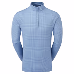 FootJoy Mens 2024 Glen Plaid Print Moisture Wicking Midlayer Golf Sweater - XXL, Storm