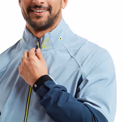 Footjoy Mens 2024 HydroTour 4-Way Stretch Water Resistant Golf Jacket - XXL, Slate/Navy