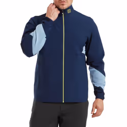 Footjoy Mens 2024 HydroLite X Waterproof Stretch Breathable Packable Golf Jacket - M, Navy/Primrose