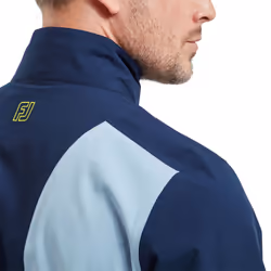 Footjoy Mens 2024 HydroLite X Waterproof Stretch Breathable Packable Golf Jacket - M, Navy/Primrose