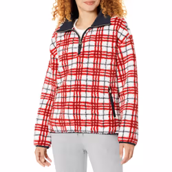 Tommy Hilfiger Women's Sherpa Zip Jacket  Soft Ivory Multi