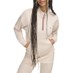 Tommy Hilfiger Women's Soft French Terry Quarter Zip  Pebble