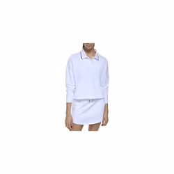 Tommy Hilfiger Women's Relaxed Fit Slightly Cropped Polo  White