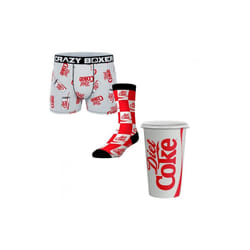 Coca-Cola 885595-small-28- Crazy Boxers Coca-Cola Diet Coke Mens Boxer Briefs & Socks Cup Set - Small - 28-30