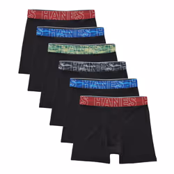 Hanes Boys' Big Performance Tween Boxer Brief Pack  X-Temp Mesh Stretch Underwear  6-Pack  Black-6 Pack  X-Large