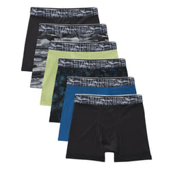 Hanes Boys' Big Performance Tween Boxer Brief Pack  X-Temp Mesh Underwear  Assorted  6-Pack  Black/Blue/Green/Grey-6 Pack  Large