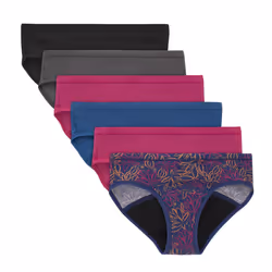 Hanes Girls' Big Underwear Comfort Period. Panties Moderate Protection 6-Pack Hipster-Multi-6 Pack