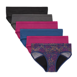 Hanes Girls' Big Underwear  Comfort  Period. Panties  Moderate Protection  6-Pack  Hipster-Multi-6 Pack