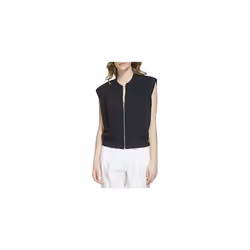 Calvin Klein Women's Knit Strong Shoulder Jacket  Black  X-Large