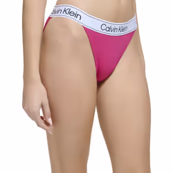 Calvin Klein Womens Standard Fabric Logo Waistband Swim Bottom  Fuchsia Silky Rib  XSmall